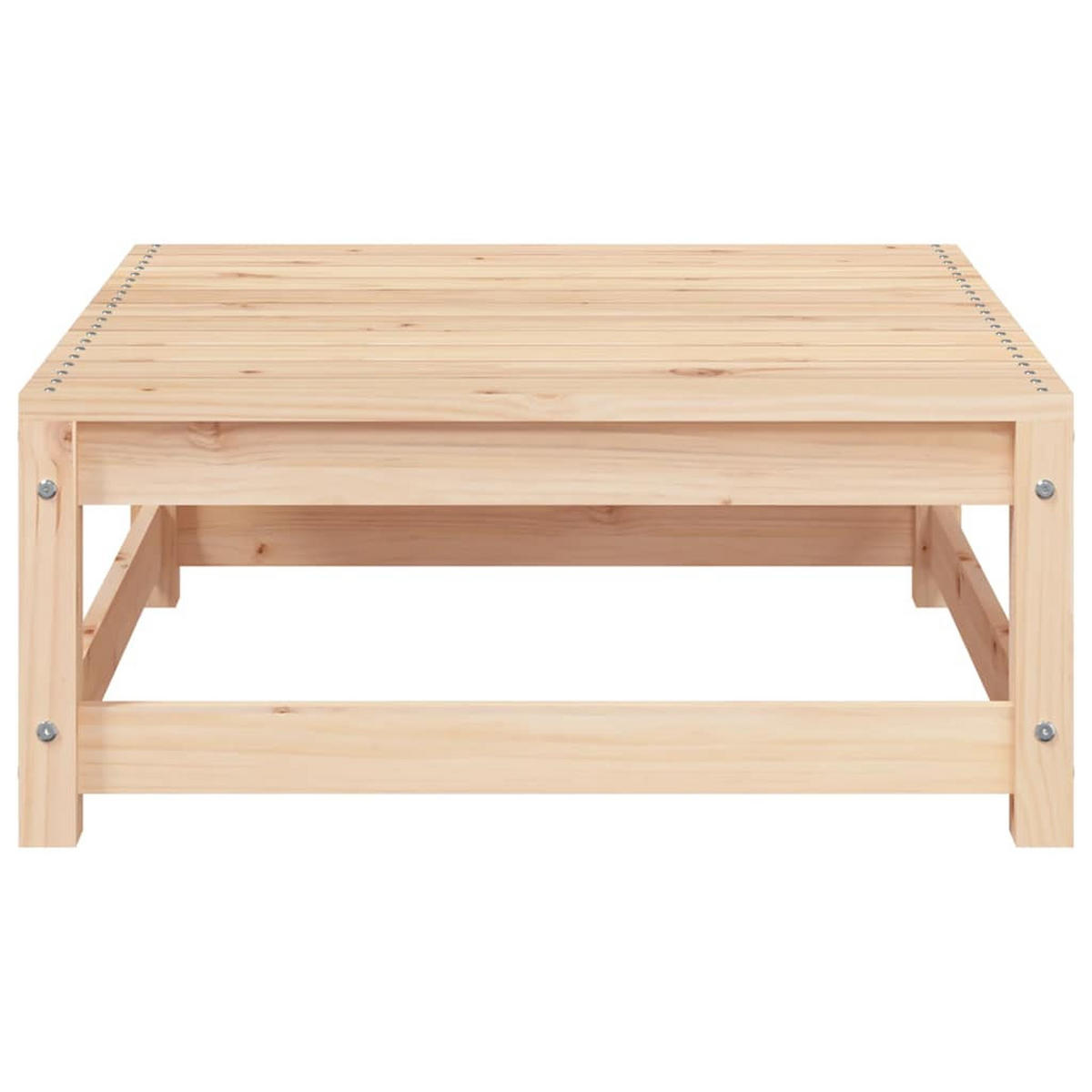 GARTENSOFA Mit Fusshocker 2-Sitzer Massivholz Kiefer - Braun, Holz (70/67/210cm) - vidaXL