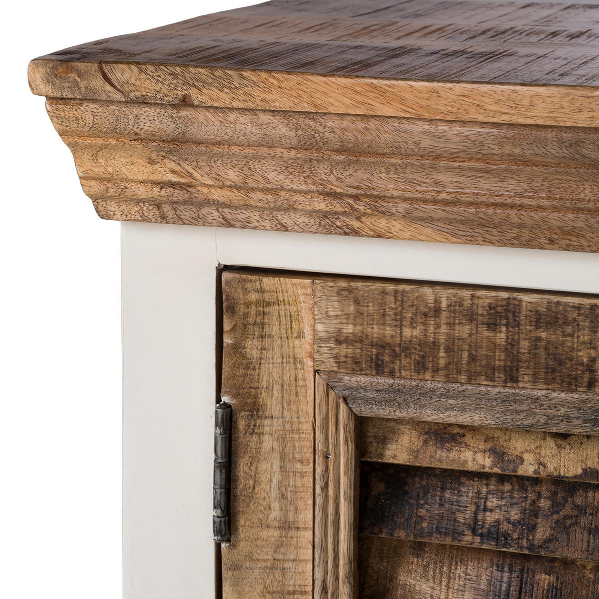 WASCHBECKENUNTERSCHRANK - Teilmassivholz Mango - Weiß, Holz/Metall (70/60/40cm) - home24