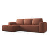 ECKSOFA mit Schlaffunktion Chenille Stoff Pink - Pink/Hellrosa, Kunststoff/Textil (160/258cm) - Makamii