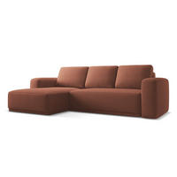 ECKSOFA mit Schlaffunktion Chenille Stoff Pink - Pink/Hellrosa, Kunststoff/Textil (160/258cm) - Makamii