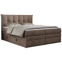 BOXSPRINGBETT PREMIUM 10 KING 180/200 Braun Velvet - H3 - Braun, Holz/Textil (180/200cm) - MKS