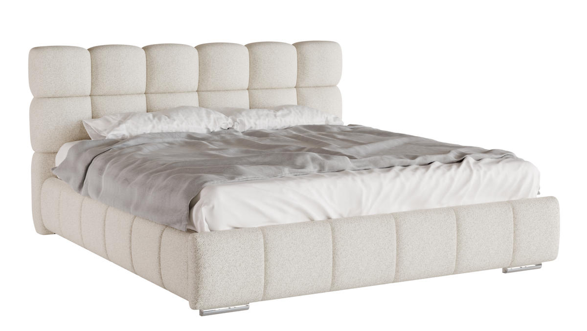 POLSTERBETT Bliss 180 x 200 cm mit Bettkasten und Lattenrost 7zonen PocketKokos Arlan (21cm) - beige - Beige, Holz (180/200cm) - Panda Möbel