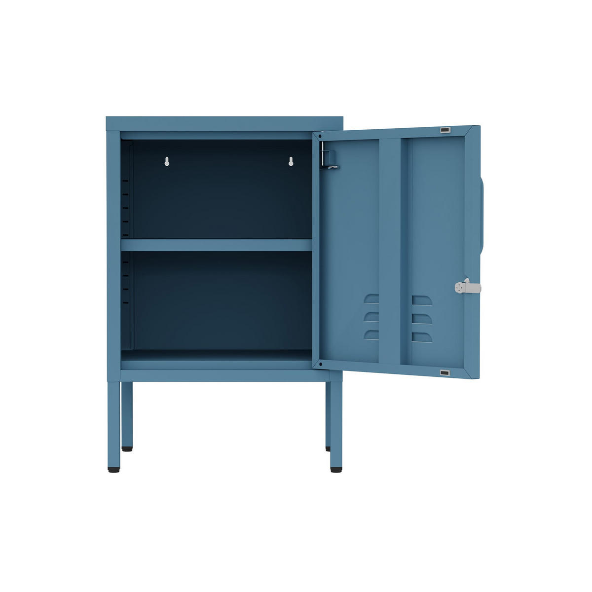 NACHTSCHRANK 2 Ablagen Blau 40/35/60 - Blau, Metall (40/60/35cm) - Mobili Rebecca
