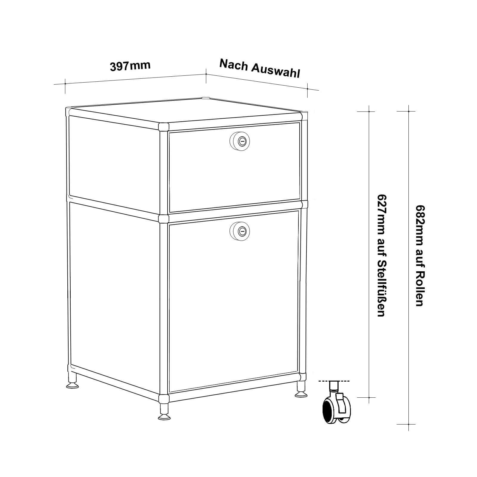 Versee Büro-Standcontainer, Weiß 40x62.7x39.7 cm