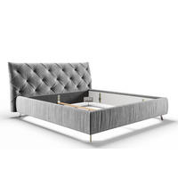 POLSTERBETT ANNY Silber Massivholz - Silberfarben, Textil (180/200cm) - KAWOLA