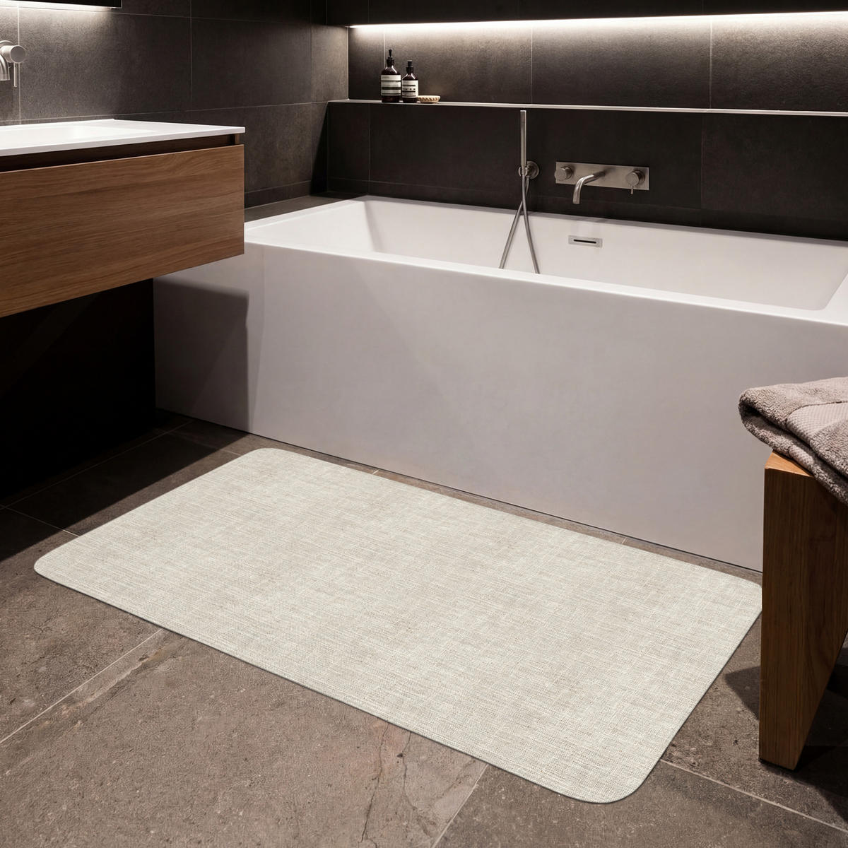 KOUPELNOVÁ PŘEDLOŽKA Povlečení - Textura - Béžová 120x60 cm - béžová, textil/plast (120/60cm) - OnlyWow