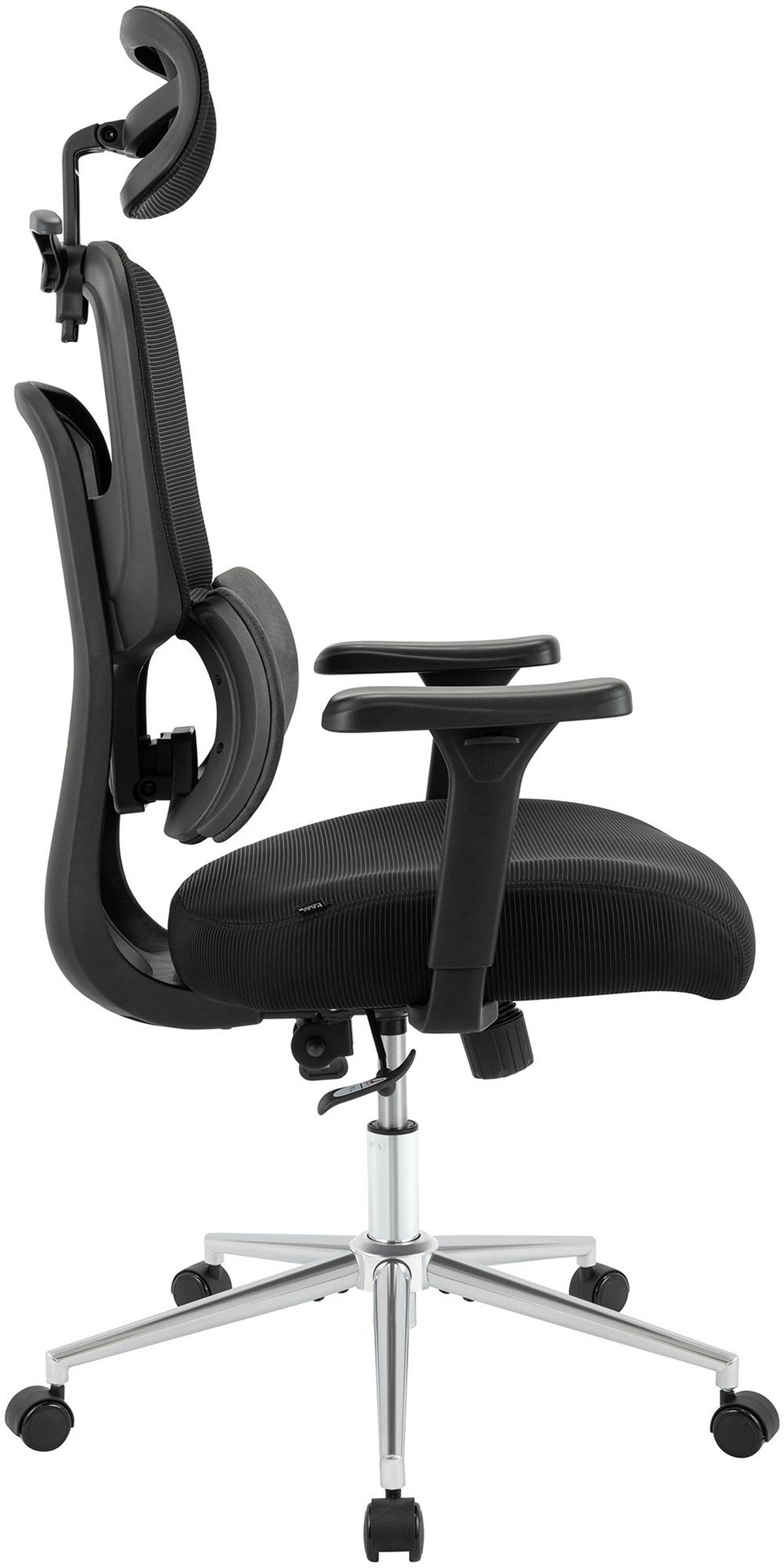 BÜROSTUHL Pryme schwarz - Chromfarben/Schwarz, Kunststoff/Metall (67/130/66cm) - TPFLiving