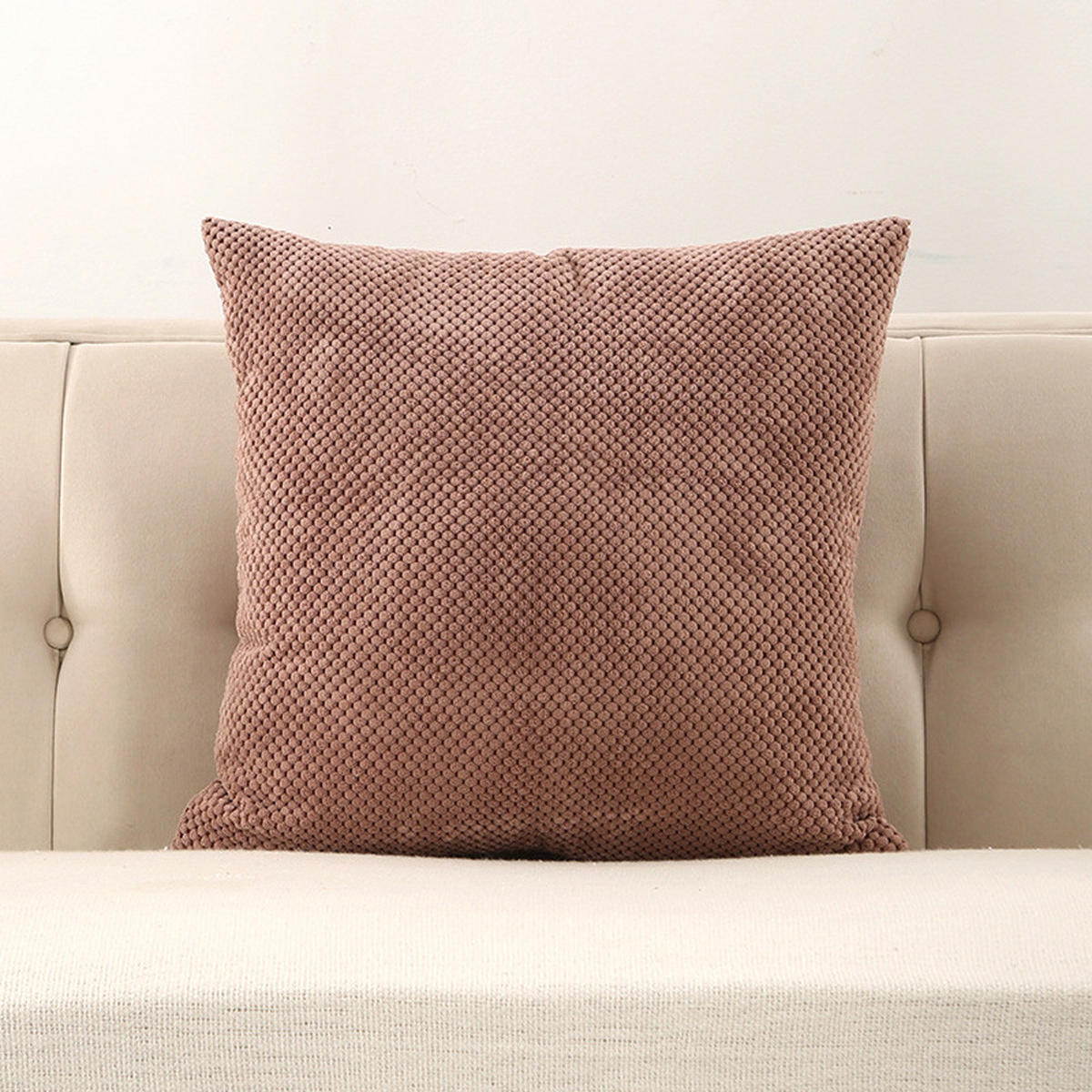 KISSENHÜLLE Polyester 45*45cm,2 Artikel - Beige, Textil (45/45cm)