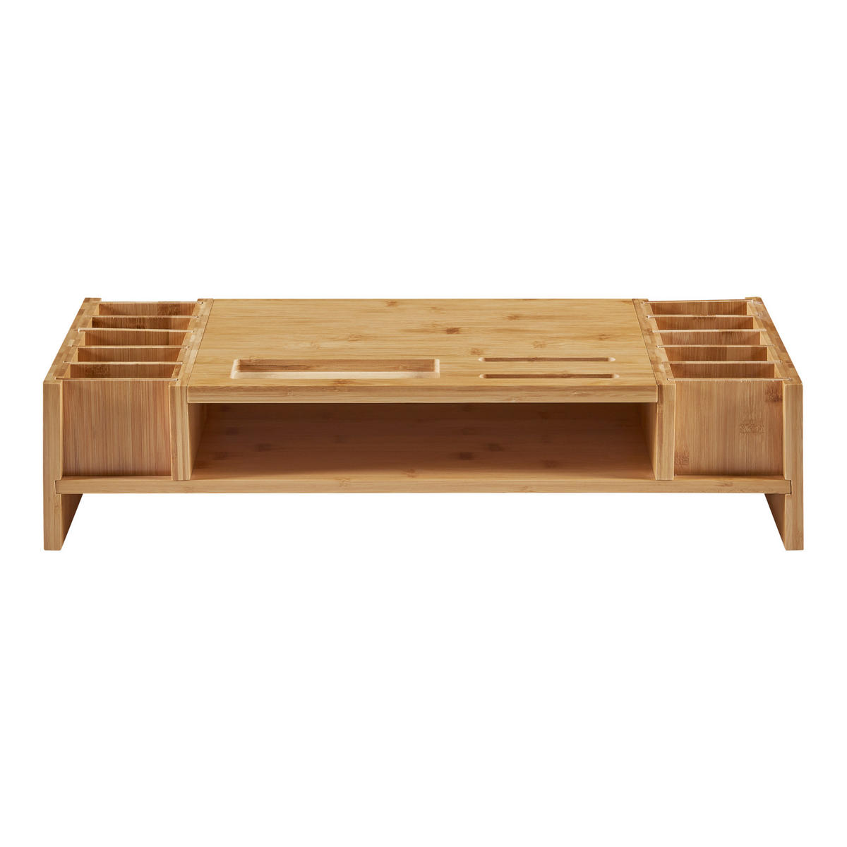 MONITORSTÄNDER Hartola - Naturfarben, Holz (28/65/15cm) - [en.casa]