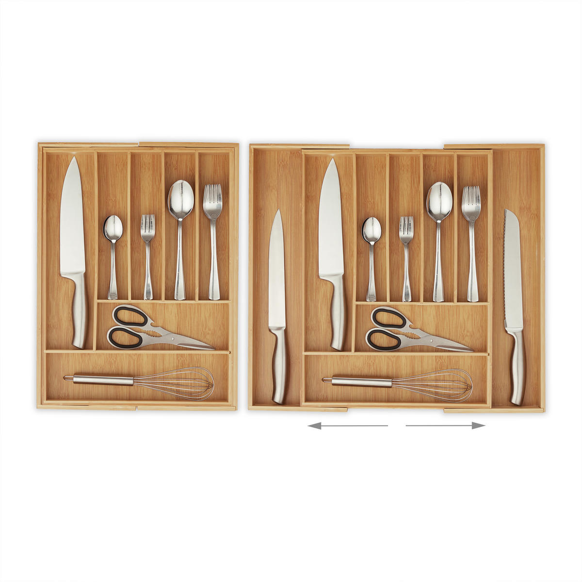 BESTECKKASTEN - Hellbraun, Holz/Holzwerkstoff (49.5/5/44.5cm) - Relaxdays