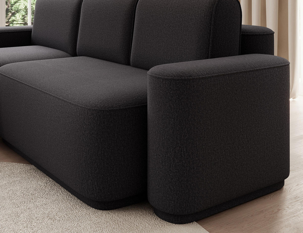 ECKSOFA RUMA - Dunkelgrau (Enjoy 05) - Dunkelgrau, Holzwerkstoff (285/180cm) - Möblo