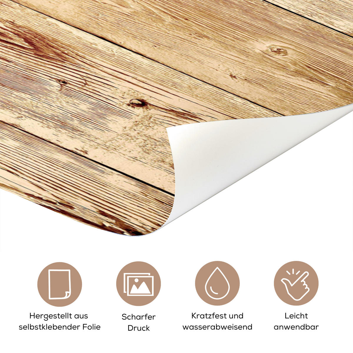 TÜRAUFKLEBER Selbstklebend - Holz - Vintage - Regal - Eiche 95x235 cm - Türtapete - Honigeiche, Kunststoff (95/0.1cm) - MuchoWow