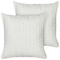 DEKOKISSEN 2er-Set Weiß 45/45 cm Cadetia - Weiß, Textil (45/45cm) - Beliani