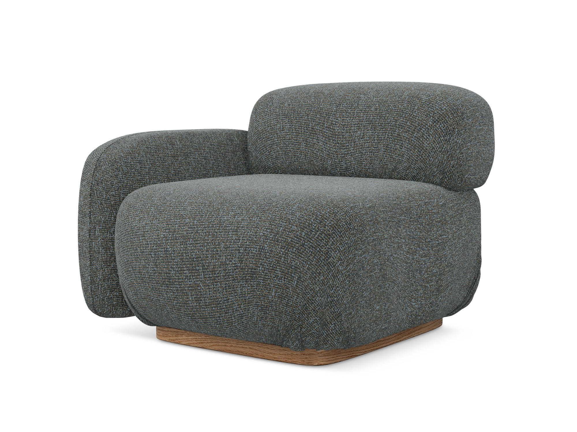 SOFAELEMENT Links Strukturstoff Stoff Grau - Dunkelgrau/Braun, Holz/Textil (95/73/95cm) - Makamii