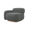 SOFAELEMENT Links Strukturstoff Stoff Grau - Dunkelgrau/Braun, Holz/Textil (95/73/95cm) - Makamii