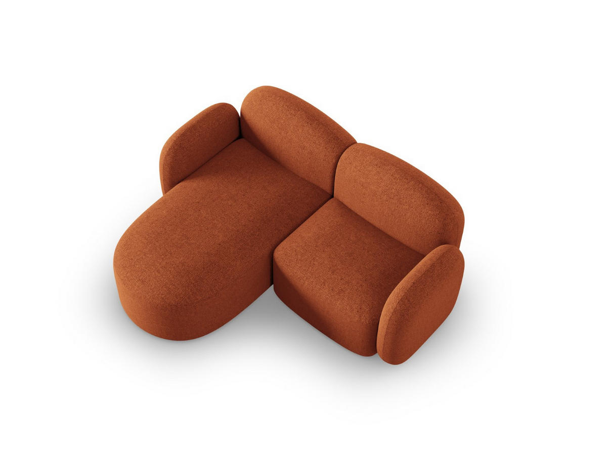 ECKSOFA links Blair aus Chenille-Stoff mischung terrakotta 3 Sitzplätze - Terra cotta, Textil (155/194cm) - Micadoni