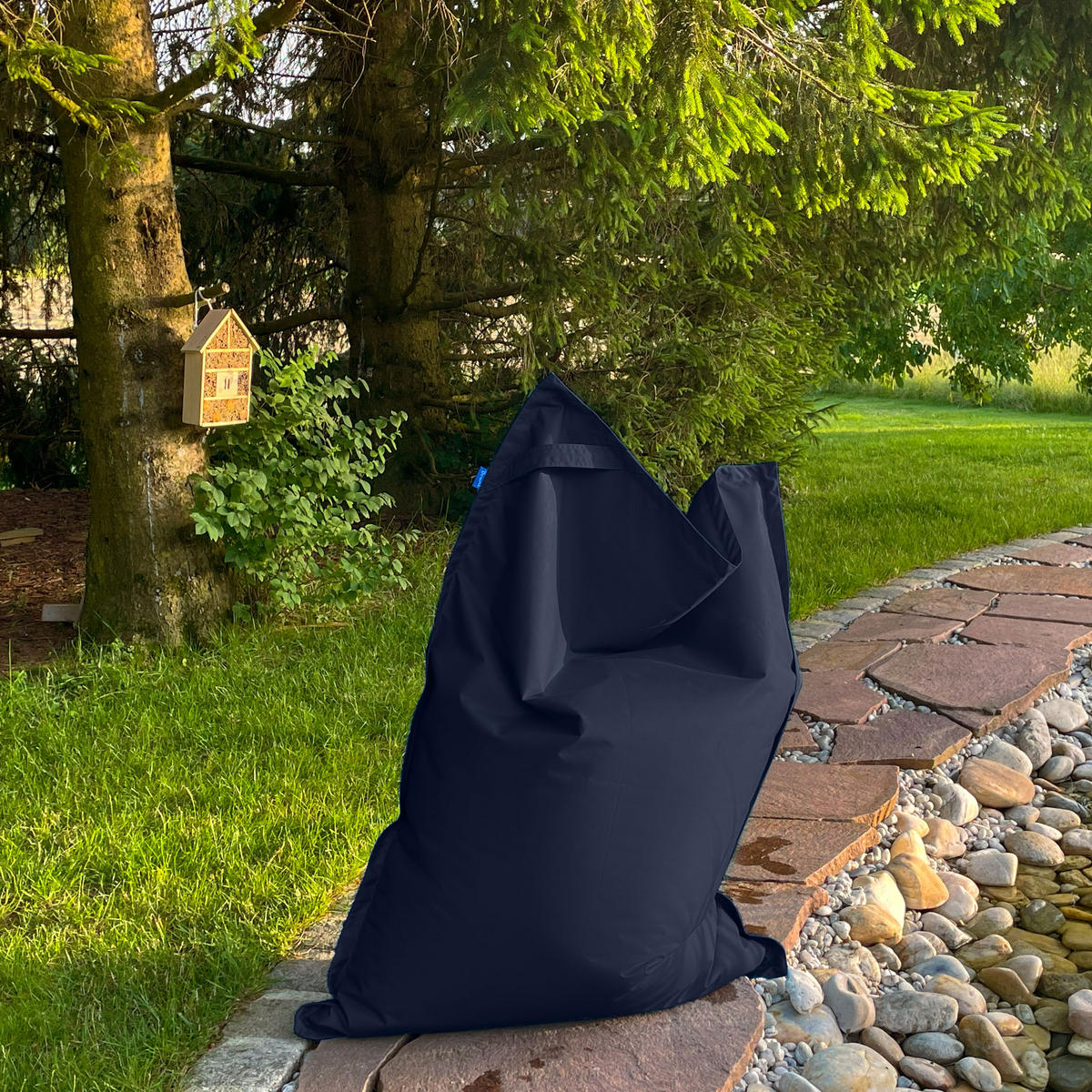 KINDER-SITZSACK Caree Kids blaugrau für Indoor und Outdoor - Blaugrau, Textil (140/100/30cm) - Bruni