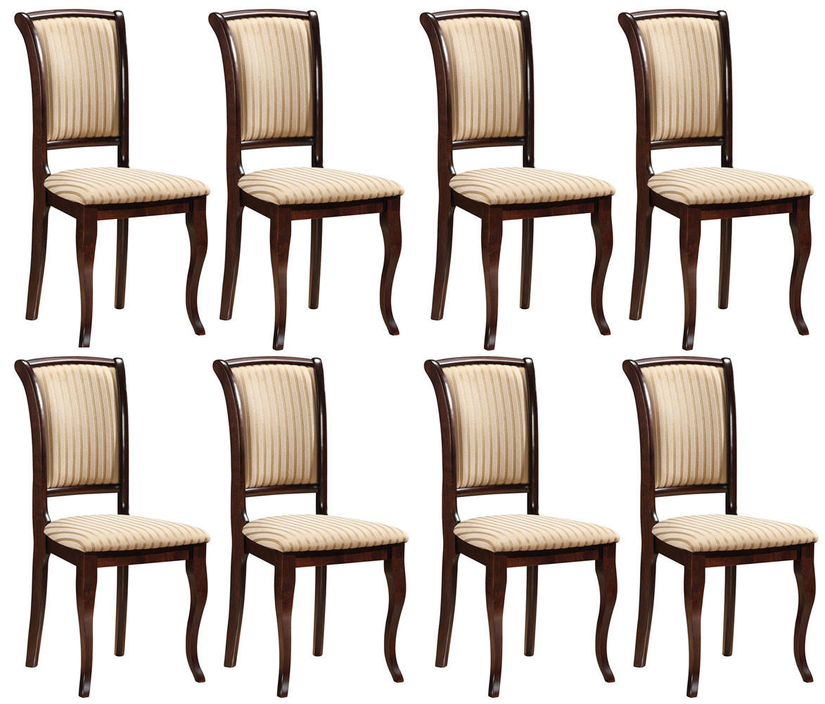 ESSZIMMERSTÜHLE Olivia 8-teilig Nussbaum dunkel / Beige - Beige/Braun, Holz (45/96/42cm) - Feldmann-Wohnen