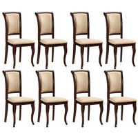 ESSZIMMERSTÜHLE Olivia 8-teilig Nussbaum dunkel / Beige - Beige/Braun, Holz (45/96/42cm) - Feldmann-Wohnen