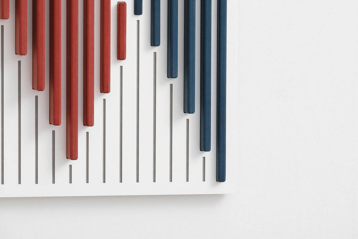 HOLZBILD Rot 47/60 cm - Rot/Weiß, Holz (4.25/60cm) - KUNSTLOFT