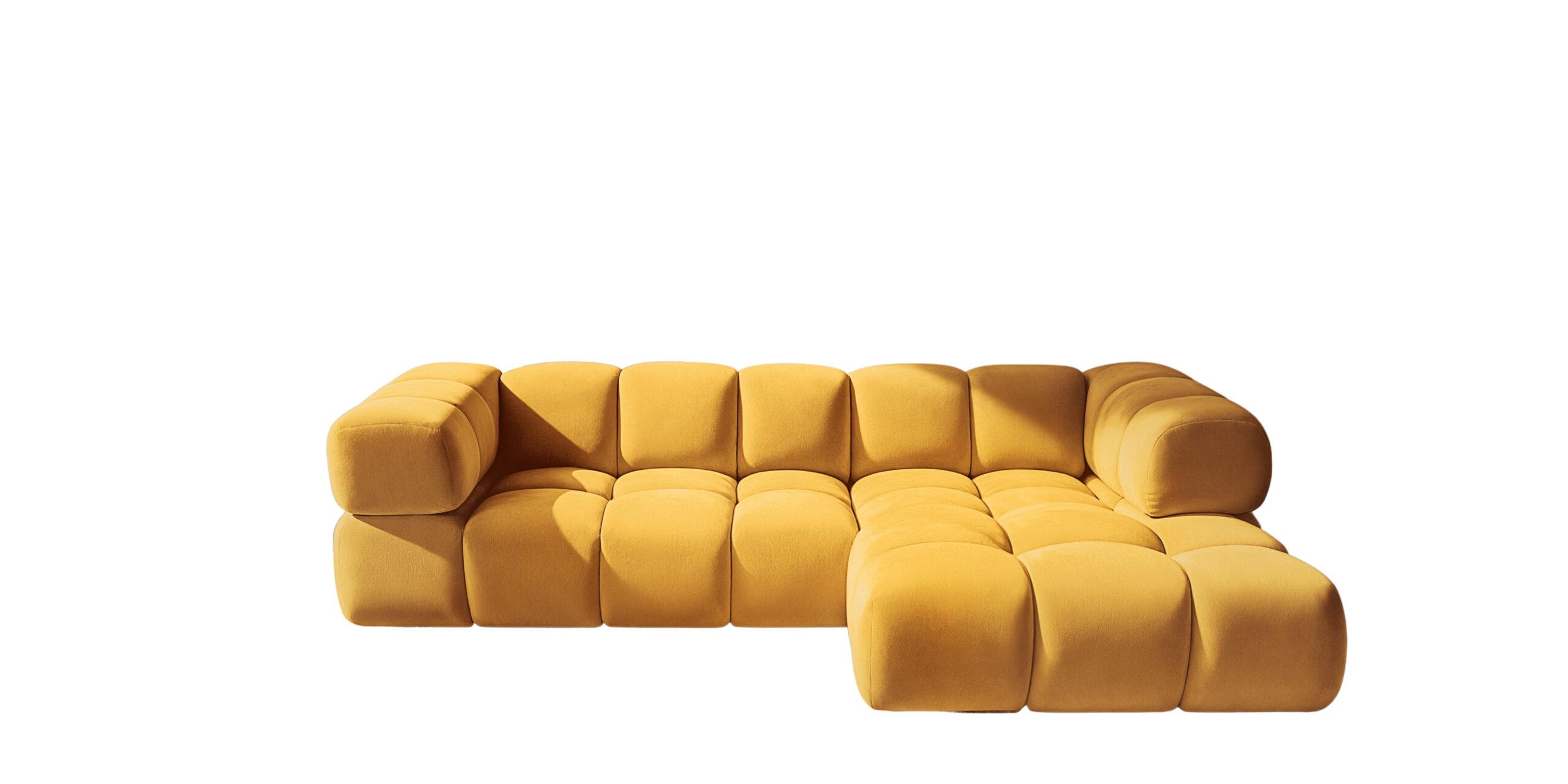 ECKSOFA L-Form Averro, stoff Bluvel, Golden, Rechts - Goldfarben, Holz (280/150cm) - Kaiser Möbel