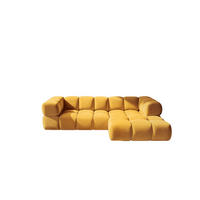 ECKSOFA L-Form Averro, stoff Bluvel, Golden, Rechts - Goldfarben, Holz (280/150cm) - Kaiser Möbel