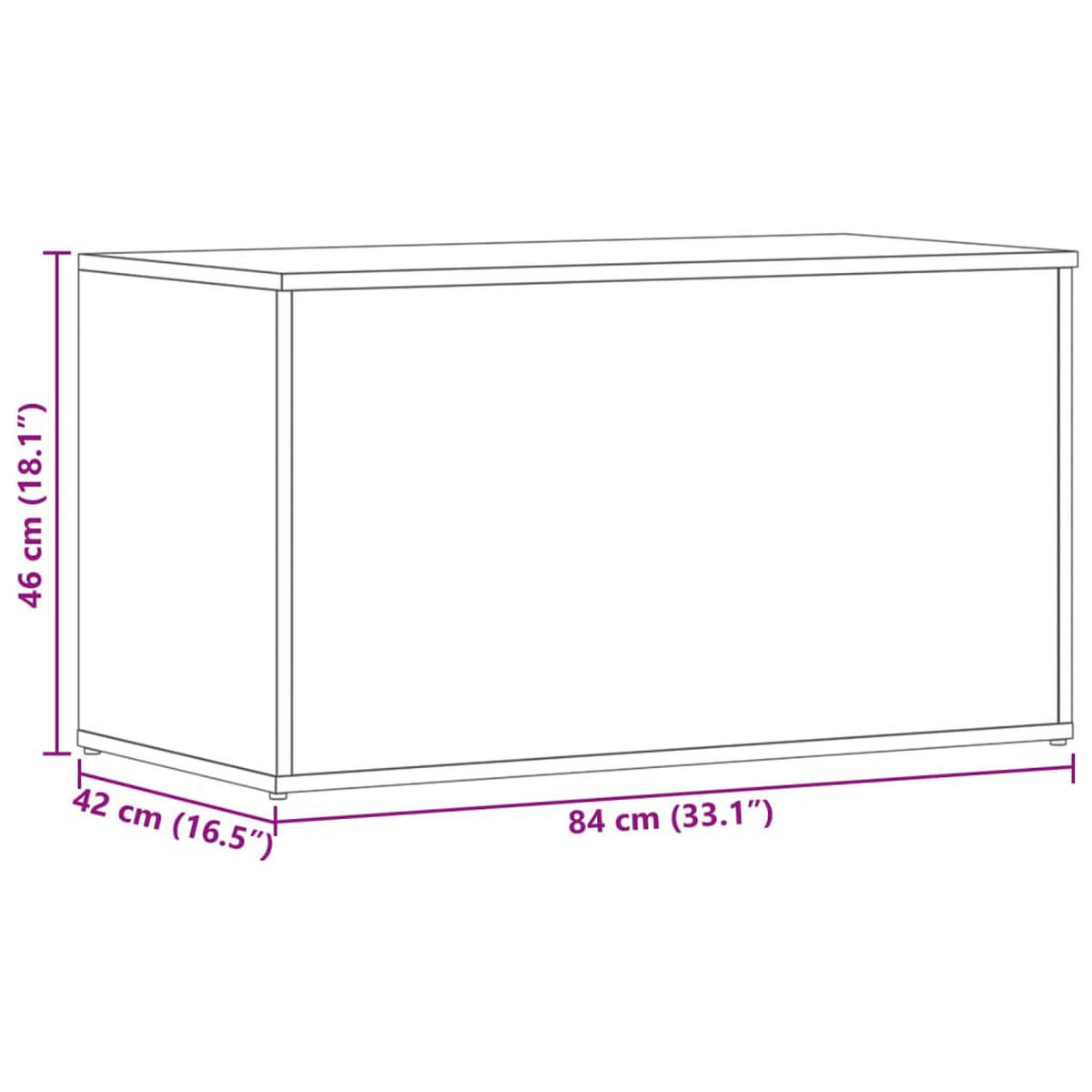AUFBEWAHRUNGSTRUHE Sonoma-Eiche 84/42/46 Cm Holzwerkstoff - Sonoma Eiche, Holz (84/46/42cm) - vidaXL