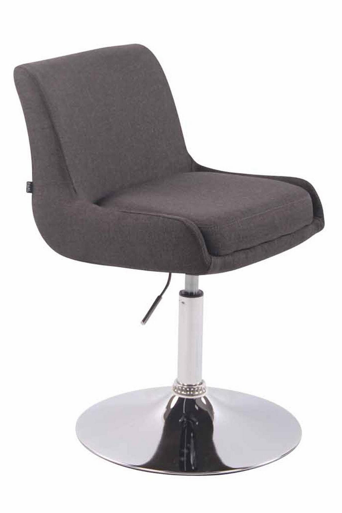 DREHSTUHL Stoff dunkelgrau - Chromfarben/Dunkelgrau, Textil/Metall (43/71/50cm) - CLP