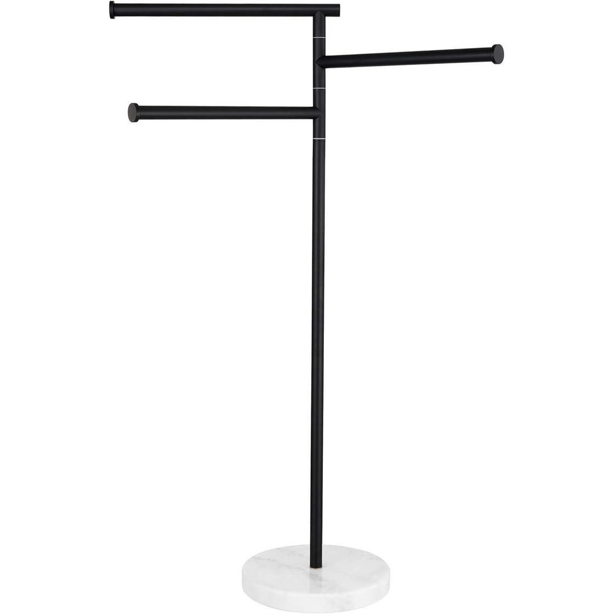 HANDTUCHSTÄNDER mit Marmorsockel Schwarz - Anthrazit, Stein (38.2/100/100cm)