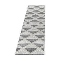 TEPPICH Hochflor Hoch-Tief Geometrisch Polypropylen Wohnzimmer Grau Läufer 80x250 - Grau, Textil (80/250cm) - KADIMA DESIGN