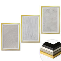 WANDBILDER 3er Set - 40x60 cm Goldrahmen - Sandmuster geometrische Strukturen - Goldfarben, Kunststoff (40/60cm) - ArtPrintCave