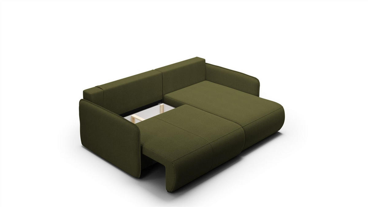 ECKSOFA Calgary - Grün, Holzwerkstoff/Textil (207/148cm) - Fun Möbel