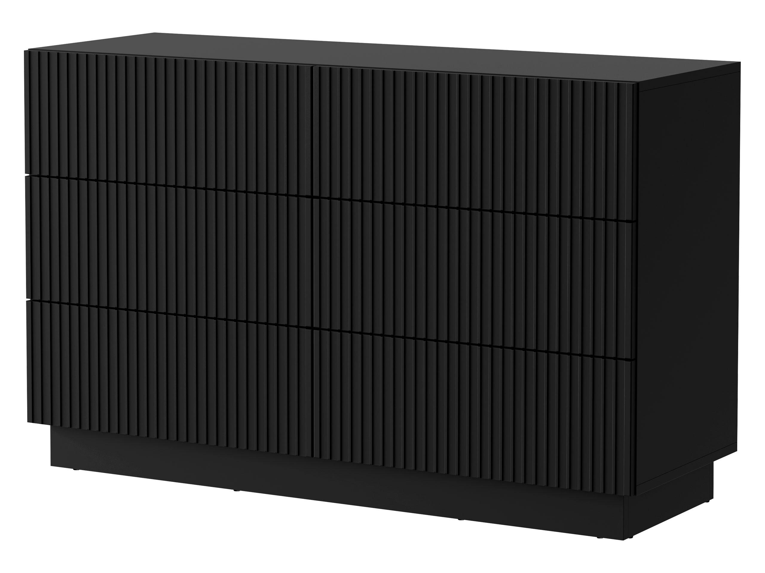COMODĂ Liverti 6SZ - negru, material plastic/compozit lemnos (120/80/40cm) - MIRJAN24