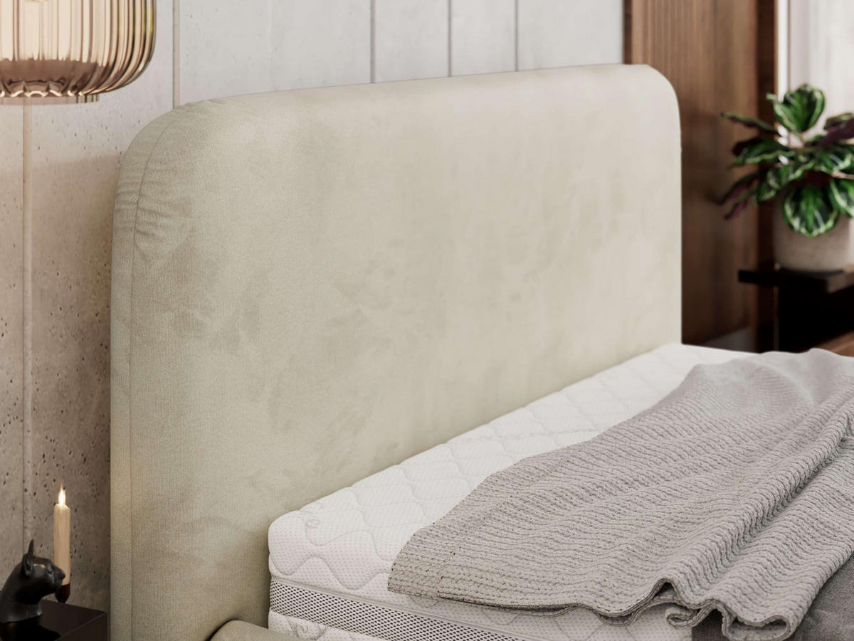 POLSTERBETT BENEA CLASSIC 200/200 - Beige Velvet - Pocket-Matratze - Beige, Textil (200/200cm) - MKS
