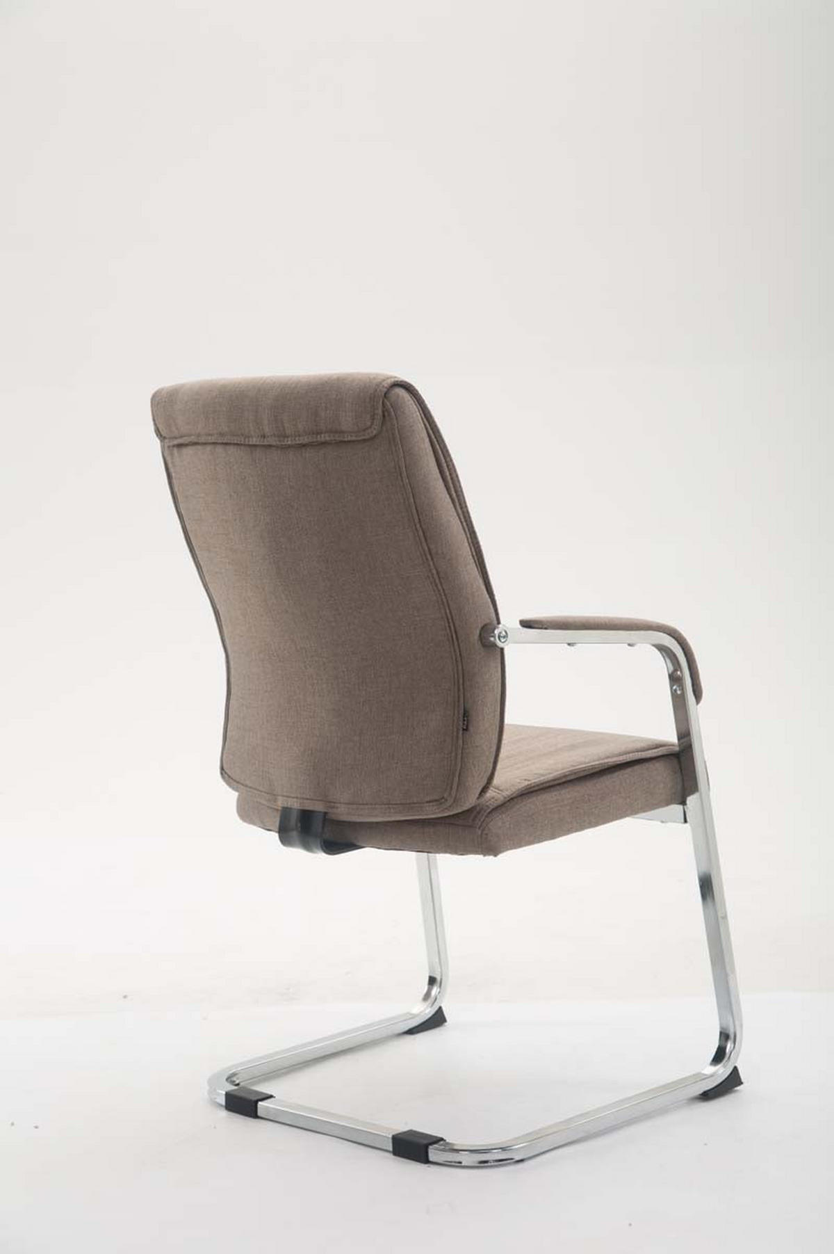 XL Besucherstuhl Miami Stoff Taupe Konferenzstuhl Bürostuhl - Taupe, Textil (58/102/65cm) - DELUKE