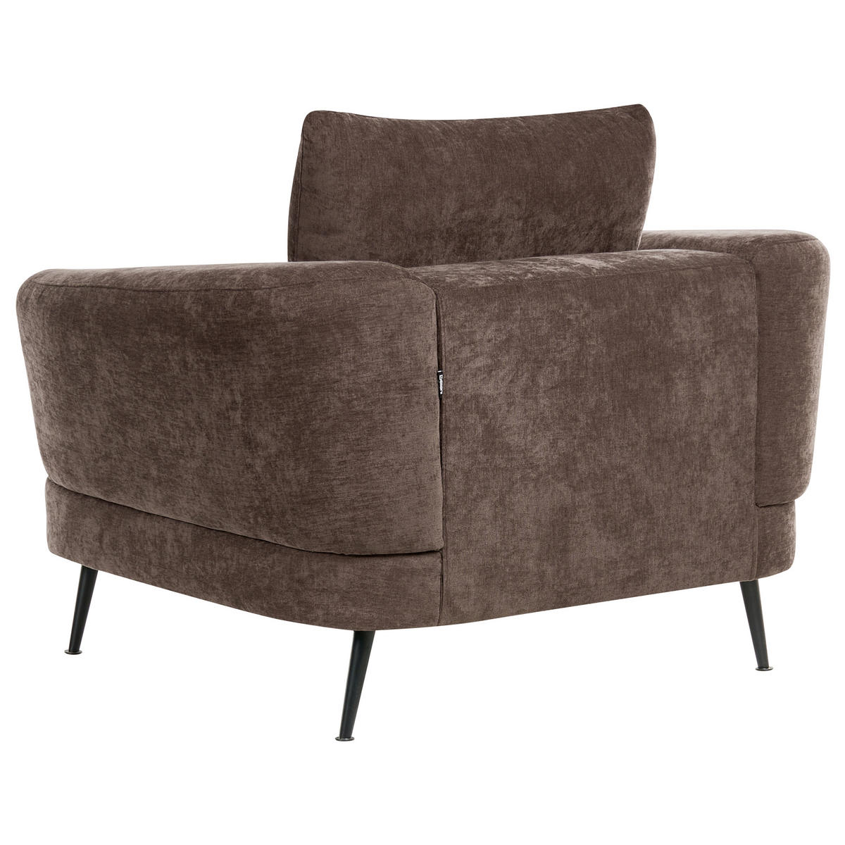 SOFA-SET 3-Sitzer Chenillegewebe Dunkelbraun Kjaer - Schwarz/Braun, Textil (155/100/100cm) - Beliani