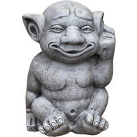 STEINFIGUR Troll Gnom Ohrbohrer Steinguss frostfest - Grau, Stein (16/28/20cm) - stoneandstyle