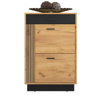 SCHUHSCHRANK Vasco Gold Craft Eiche / Schwarz 60 / 34 / 91cm - Eichefarben/Schwarz, Holz/Holzwerkstoff (60/91/34cm) - Feldmann-Wohnen