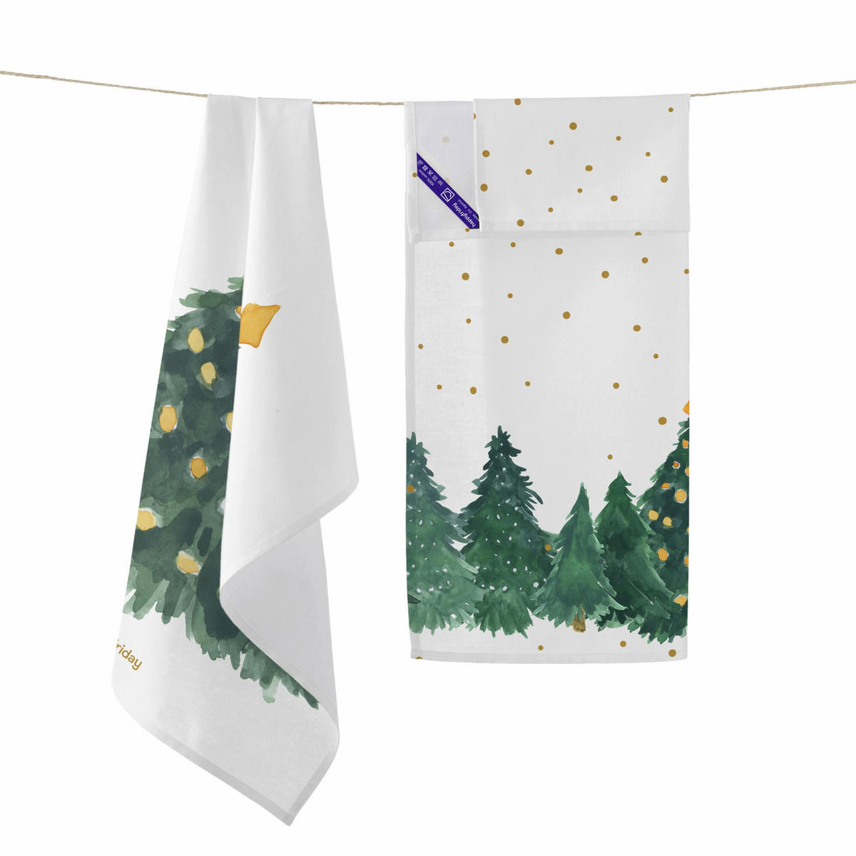GESCHIRRTUCH (2 tlg) sapin 70x50 cm mehrfarbig - Multicolor, Textil (70/50cm) - Happy Friday