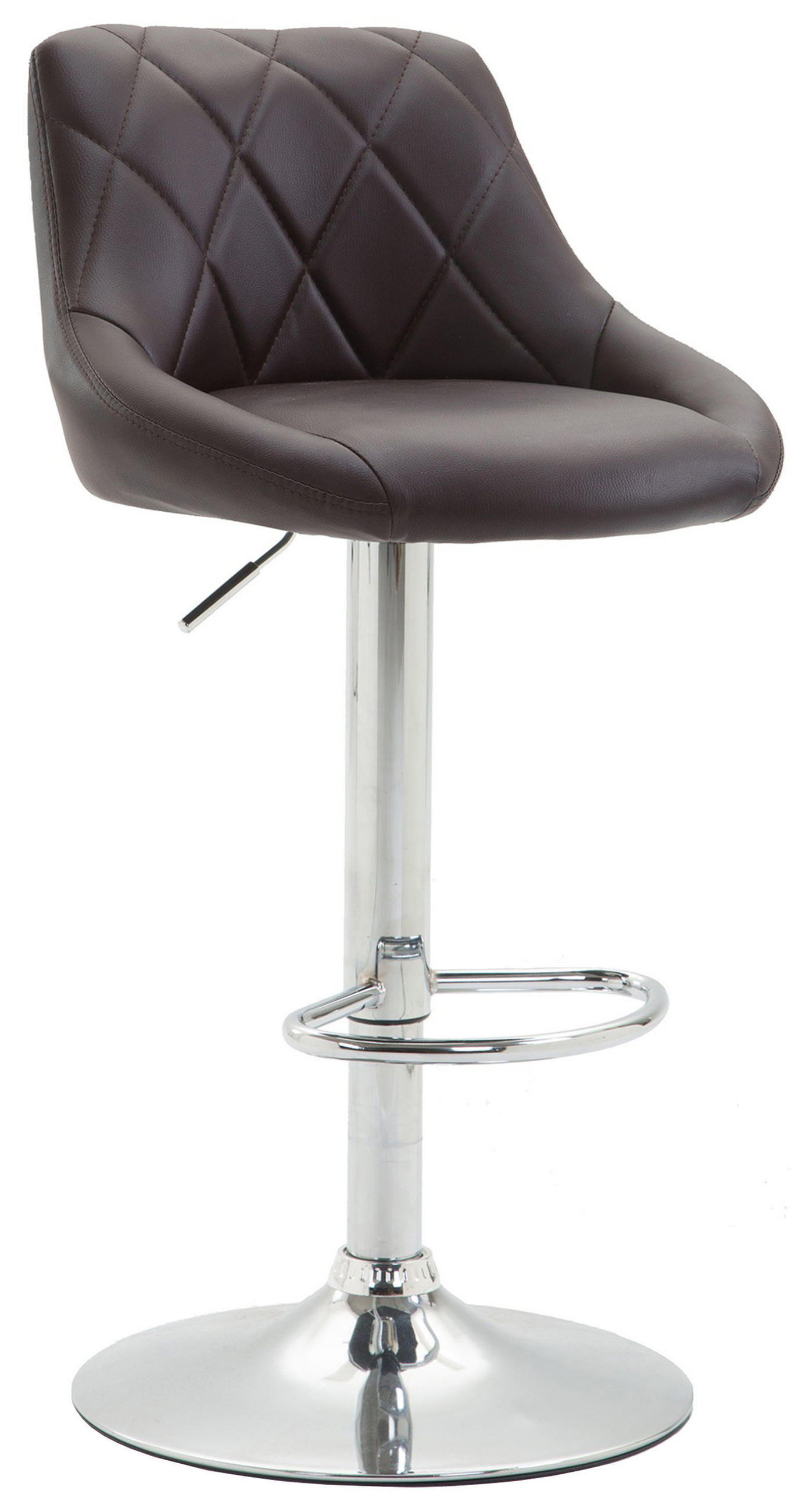 BARHOCKER Lazius, Gestell Metall in Chromoptik, Kunstleder Braun - Chromfarben/Braun, Kunststoff/Textil (46/100/49cm) - TPFLiving