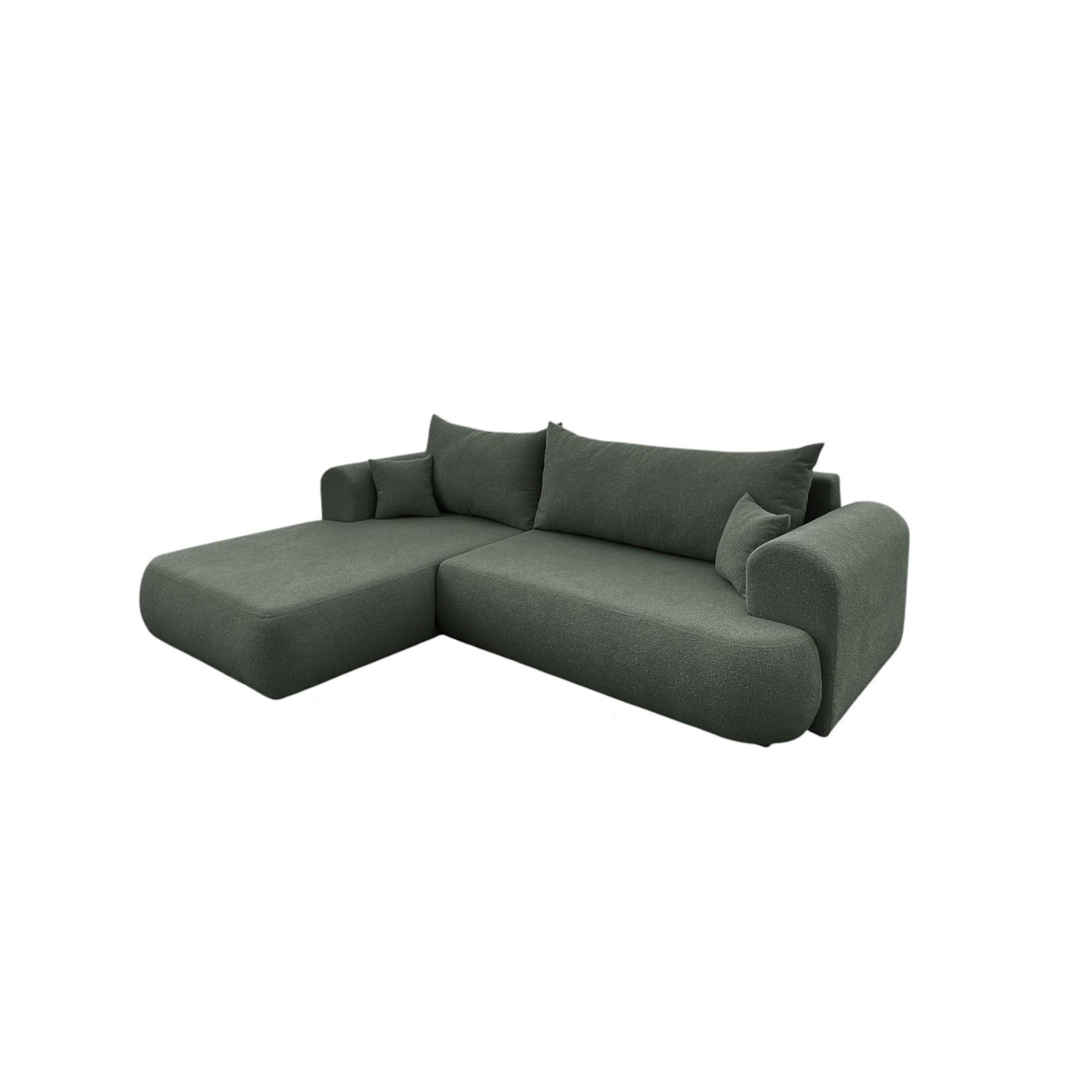 ECKSOFA Anike In Now Or Never - Waldgrün, Holzwerkstoff/Textil (260/173cm) - Fun Möbel
