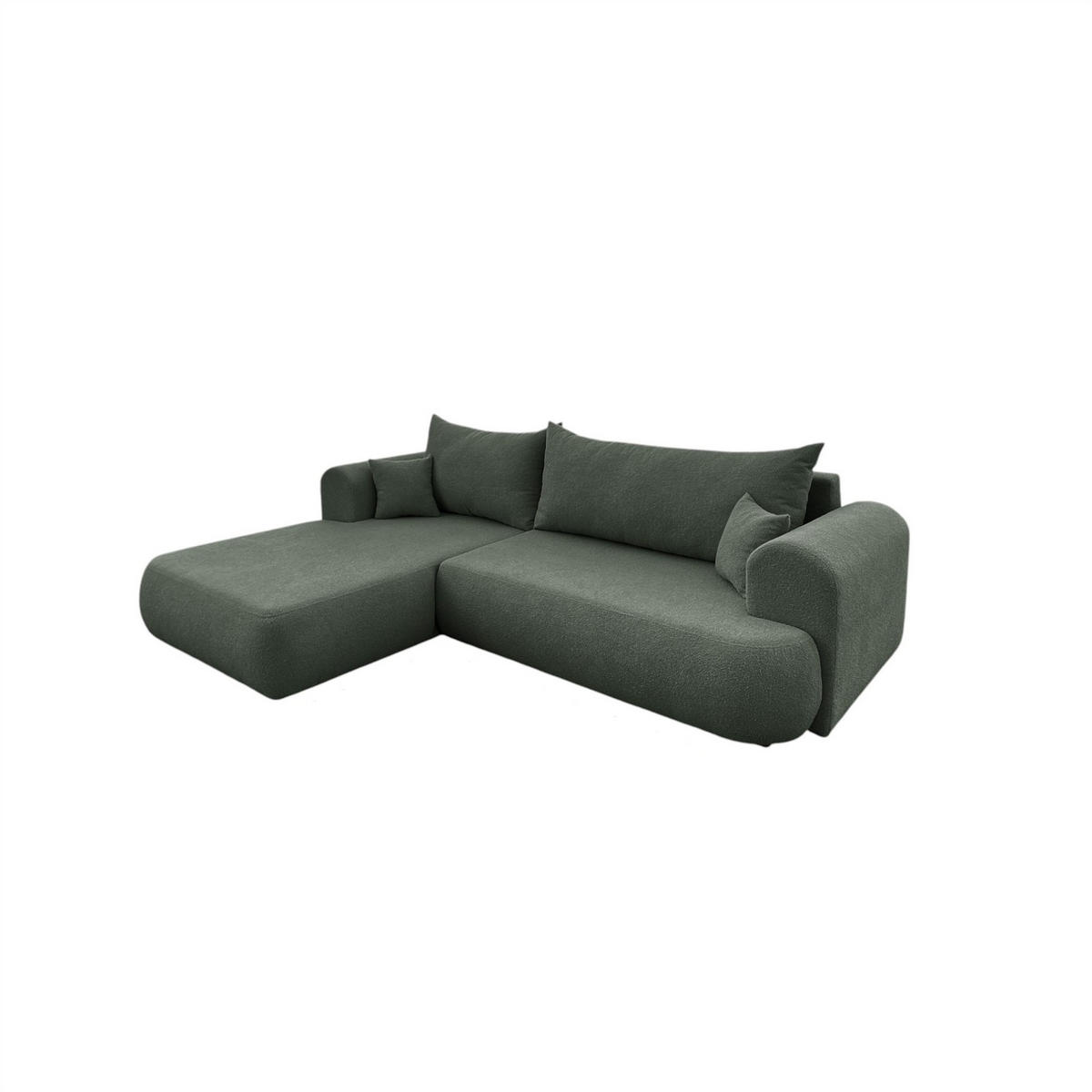 ECKSOFA Anike In Now Or Never - Waldgrün, Holzwerkstoff/Textil (260/173cm) - Fun Möbel