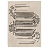 WEBTEPPICH mit geometrischem Muster Schwarz-Weiß Garden 140/200 cm - Weiß, Naturmaterialien/Textil (140/200cm) - Atticgo