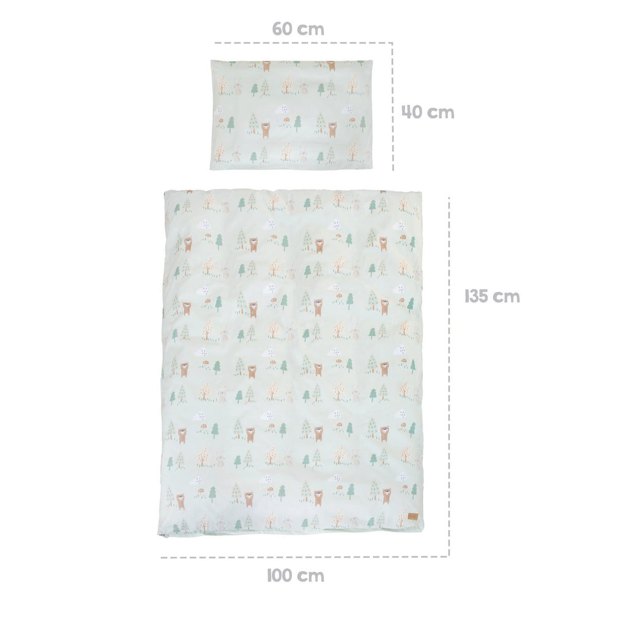 BABYBETTWÄSCHE Woodland Buddies - 100 x 135 cm - Grün, Textil (100/135cm) - Roba