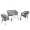 GARTENGARNITUR SOLIS - Grau, Textil/Metall - KONSIMO®