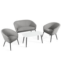 GARTENGARNITUR SOLIS - Grau, Textil/Metall - KONSIMO®