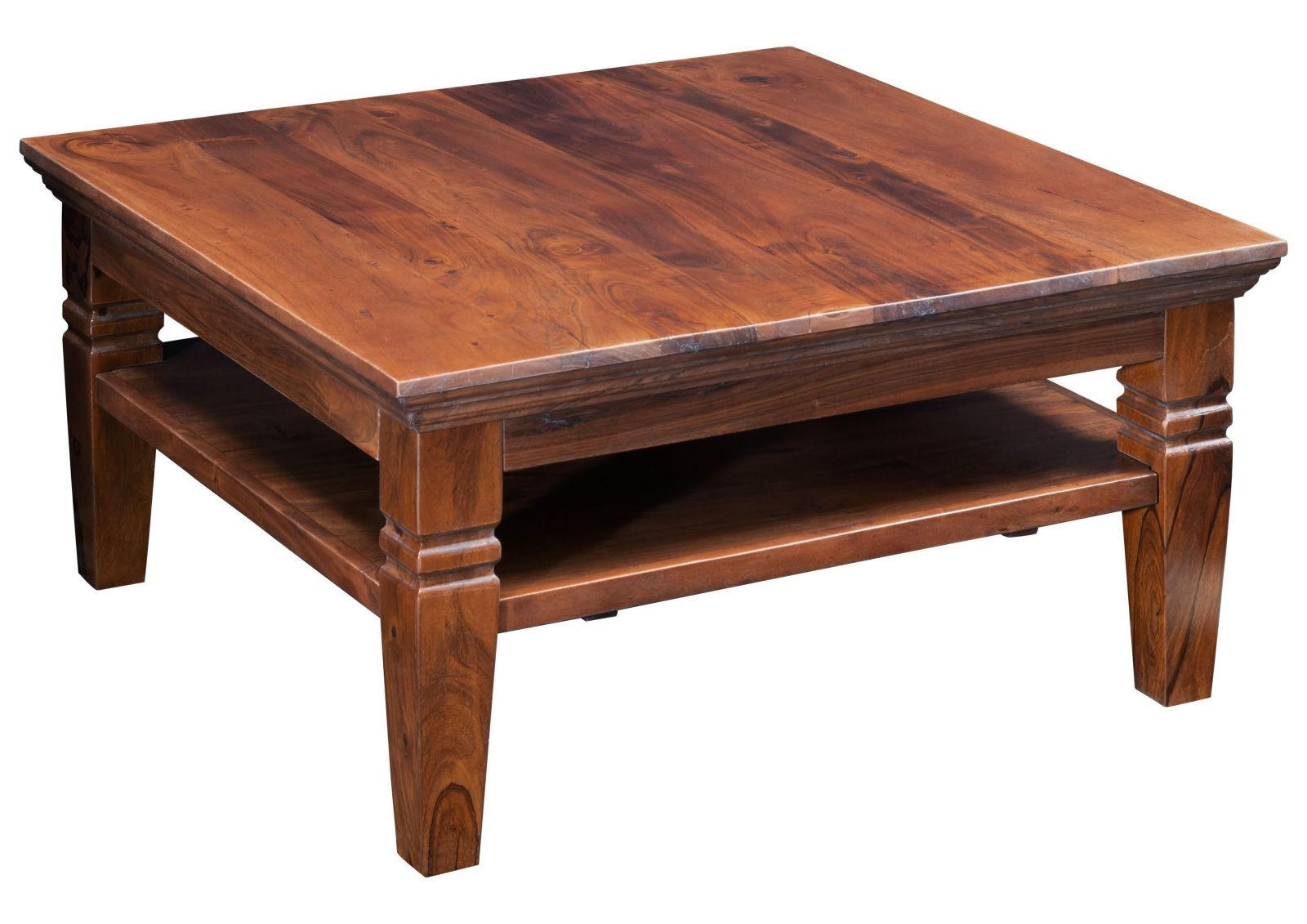 COUCHTISCH Akazie 85x85x45 nougat lackiert OXFORD #316 - Dunkelbraun, Holz (85/85/45cm) - Massivmoebel24