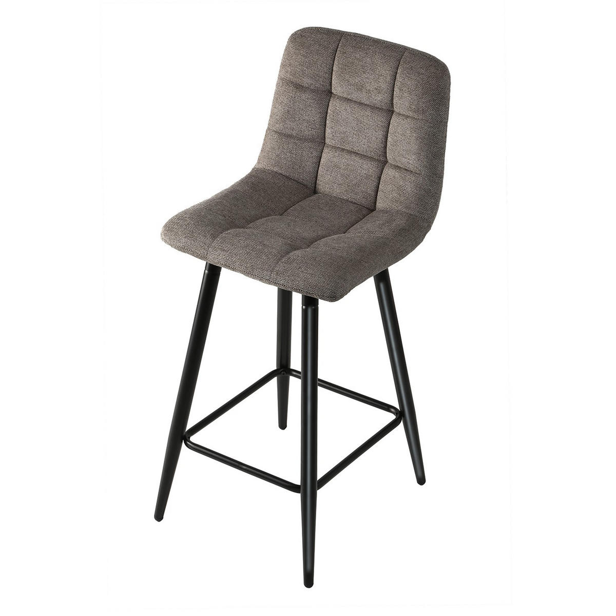 2ER-SET gepolsterter Hocker aus meliertem Stoff 42/94/51 cm - Braun, Textil (42/94/49cm) - Calicosy