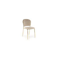 POLSTERSTUHL GLORIA 47/56/85 cm Beige/Gold - Beige/Goldfarben, Textil/Metall (47/85/56cm) - Lookway