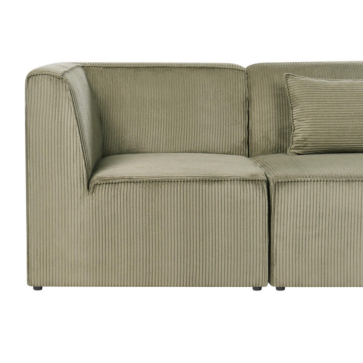 COLȚAR modul cu 4 locuri pe partea dreaptă verde reps reiat Lemvig - verde, material textil (250/166cm) - Beliani